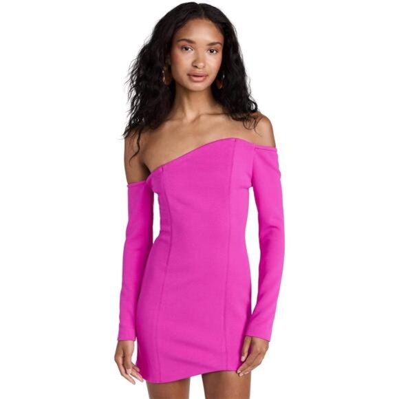 MISHA Baker Dress Pink Berry Off Shoulder - Picture 1 of 6